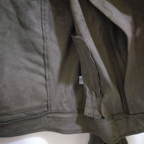 Lightweight Faux Suede Moto Asymmetrical Zip - Sz Small - NWT - Picture 8 of 10